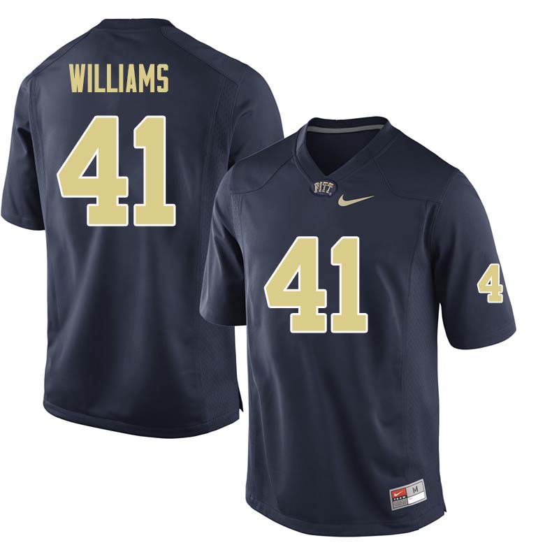 Men #41 Jalen Williams Pittsburgh Panthers College Football Jerseys Sale-Navy